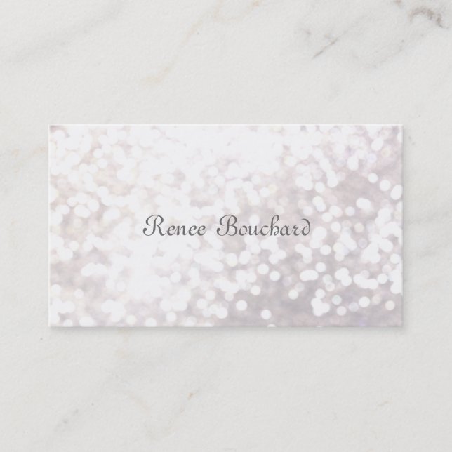 Eleganter White Glitzer Bokeh Eventplaner Visitenkarte (Vorderseite)