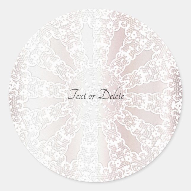 Eleganter White Lace Floral Wedding Sticker (Vorderseite)