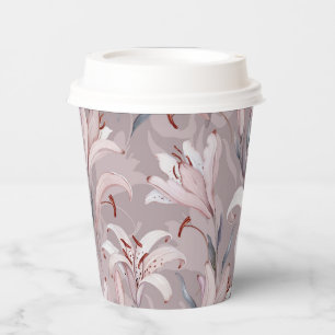 Eleganter White Lily Paper Cup Pappbecher