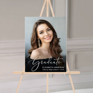 Eleganter White Script Foto Overlay-Abschluss Acrylschild