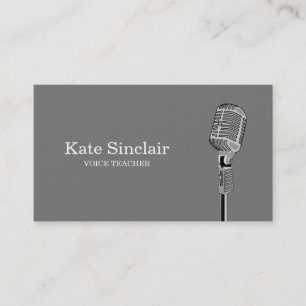 Eleganter White Singer Music Voice Teacher Musical Visitenkarte