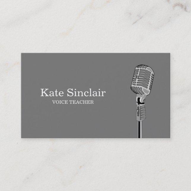 Eleganter White Singer Music Voice Teacher Musical Visitenkarte (Vorderseite)