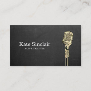 Eleganter White Singer Music Voice Teacher Musical Visitenkarte