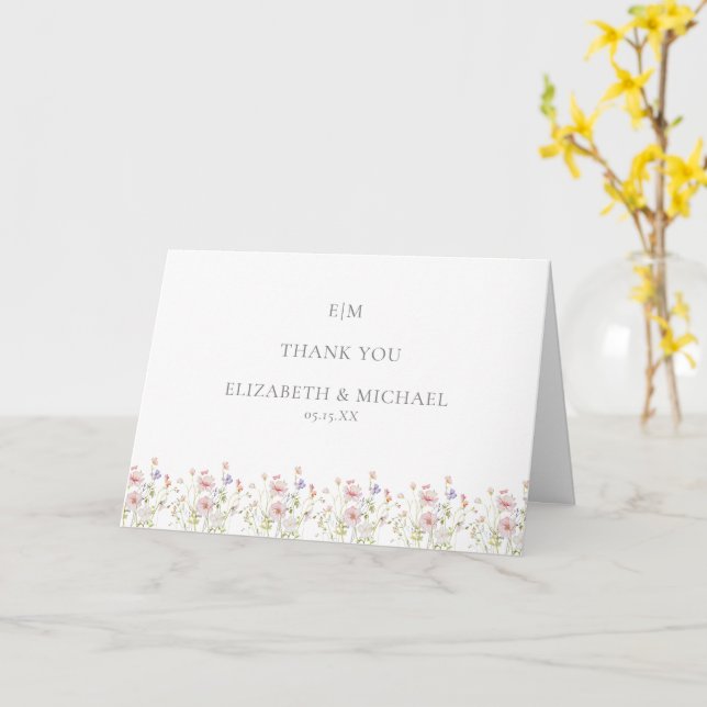 Eleganter Wildblumen Garden Wedding Foto Vielen Da Karte (Gelbe Blume)