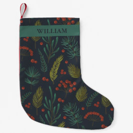 Eleganter Winter botanisch mit Namen Kleiner Weihnachtsstrumpf