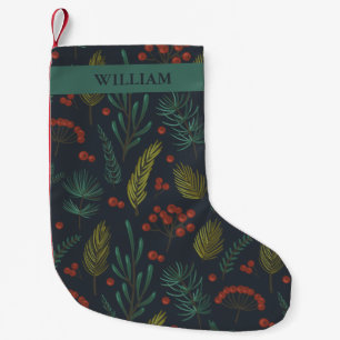 Eleganter Winter botanisch mit Namen Kleiner Weihnachtsstrumpf