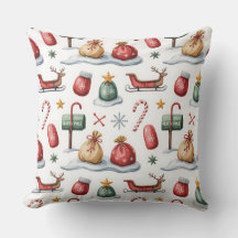 Eleganter Winter Botanisches Weihnachtskissen