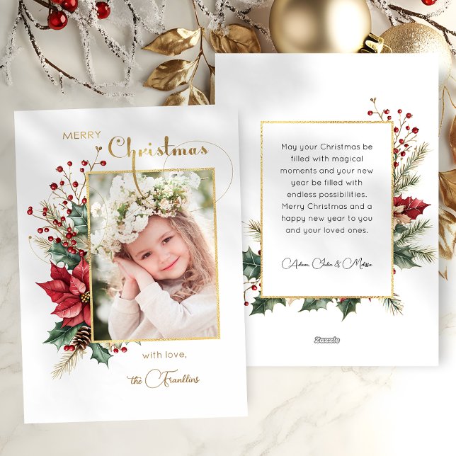 Eleganter Winter Floral Gold Frohe Weihnachten 1 F (Von Creator hochgeladen)