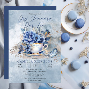 Eleganter Winter Floral Teacup Teatro Sociale Bell Einladung