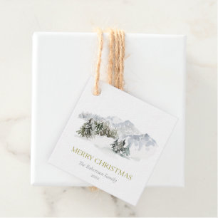 Eleganter Winter Mountain Weihnachten Geschenkanhänger
