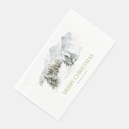 Eleganter Winter Mountain Weihnachten Serviette