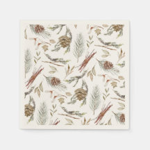 Eleganter Winter Napkins mit Pinecones