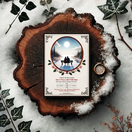 Eleganter Winter Romance Hochzeitsempfang Einladung