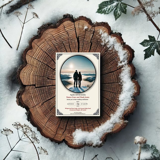 Eleganter Winter Romance Hochzeitsempfang Einladung (Von Creator hochgeladen)