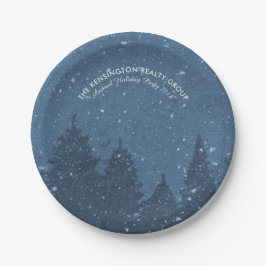 Eleganter Winter-Schnee im Garten Pappteller