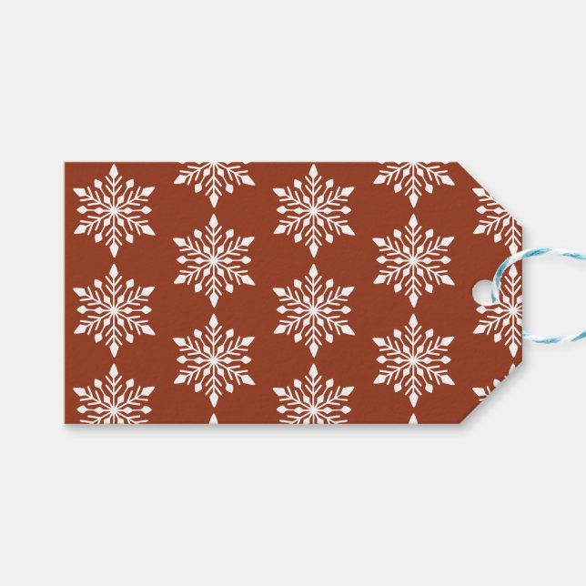 Eleganter Winter Snowflake Geschenkanhänger (Vorderseite (Horizontal))