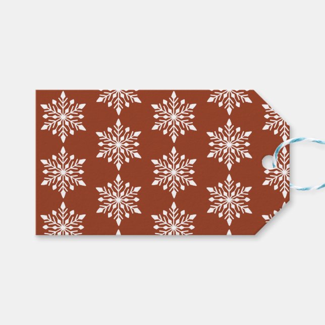 Eleganter Winter Snowflake Geschenkanhänger (Vorderseite (Horizontal))