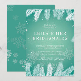 Eleganter Winter Wedding Bridesmaids Brunch Einladung