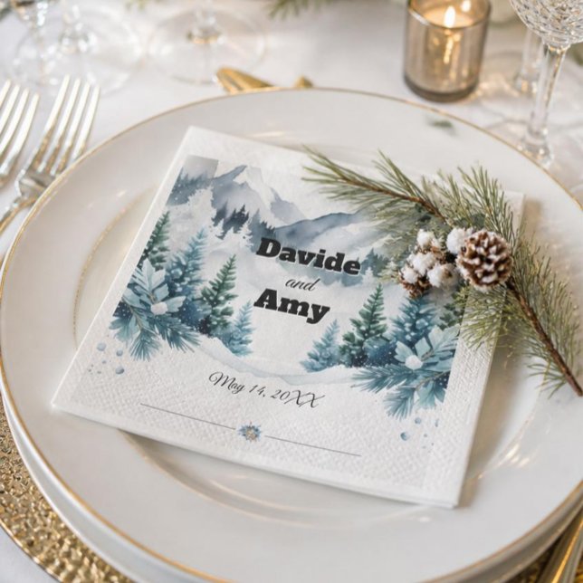 Eleganter Winter Wedding Cocktail Serviette (Von Creator hochgeladen)