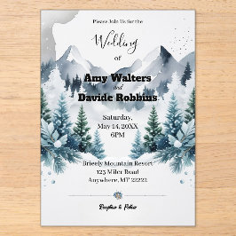 Eleganter Winter Wedding Einladung Acrylic