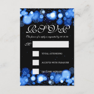 Eleganter Winter Wedding UAWG Blue Lights RSVP Karte