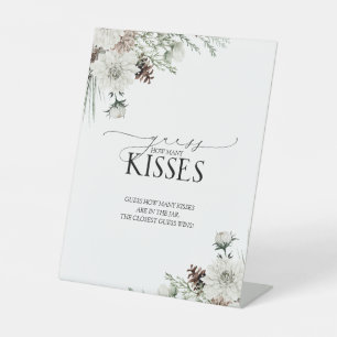Eleganter Winter Wie viele Kisses Floral Wasserfar Sockelschild