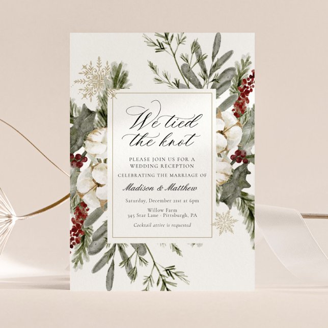 Eleganter Winter Wir tippen die Hochzeitsempfehlun Einladung (Von Creator hochgeladen)