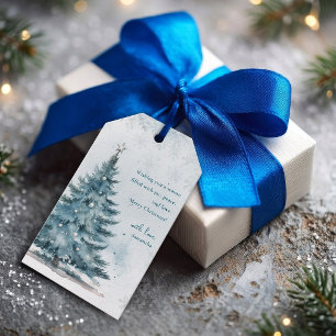 Eleganter Winter-Wunderland-Blauer-Christmasbaum Geschenkanhänger