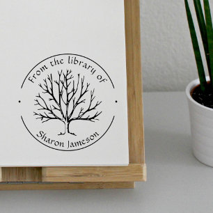 Eleganter Winterbaum Aus der Bibliothek von Bu Permastempel