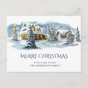 Eleganter Winterlandschaft Weihnachtsgruß Postkarte