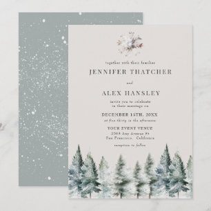 Eleganter Winterschnee   Christliche Hochzeitseinl Einladung