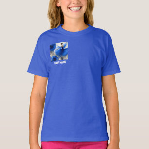 Eleganter Wirbel-Ballett in Indigoblau T-Shirt