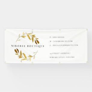 Eleganter Yellow Gold Foliage Wreath Business Stor Banner