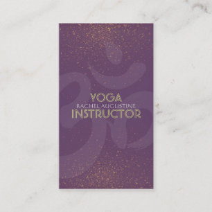 Eleganter Yoga-Instructor Om Symbol Lila und Gold Visitenkarte