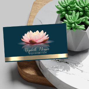 Eleganter Yoga-Lotus mit Goldstreifen Visitenkarte