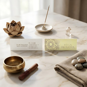 Eleganter YOGA-Meditationslehrer Mandala Floral Mini Visitenkarte