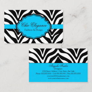 Eleganter Zebra-Druck Visitenkarte