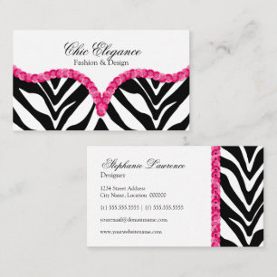 Eleganter Zebra-Muster-Paillette-Blick Visitenkarte