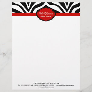 Eleganter Zebradruck Briefkopf