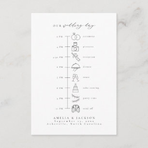 Eleganter Zeitplan für Hochzeiten Begleitkarte