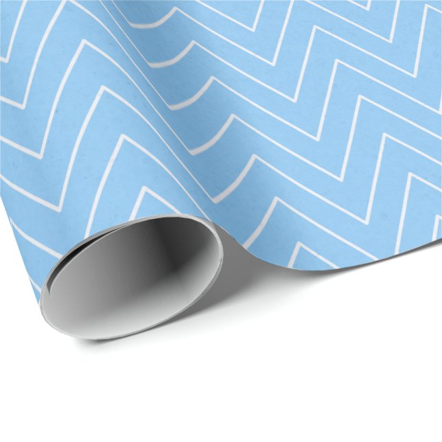 Eleganter Zickzack Geschenkwrap in Blau und Weiß Geschenkpapier (Rolleneckpunkt)