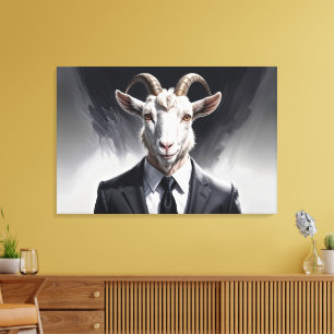 Eleganter Ziegenherr in einer formellen Portraitsz Leinwanddruck