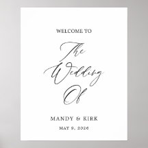 Elegantes 16x20 Hochzeitsschild | Personalisiert
