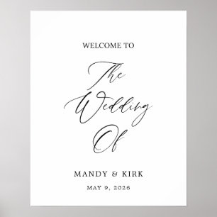 Elegantes 16x20 Hochzeitsschild   Personalisiert  Poster