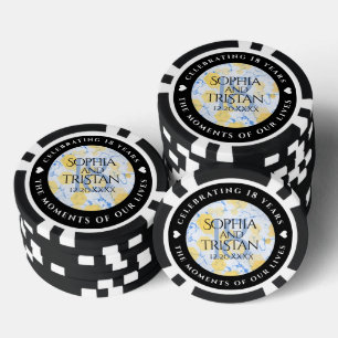 Elegantes 18. Geburtstag von Porzellan Pokerchips
