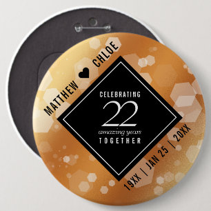 Elegantes 22. Kupferhochzeit-Jubiläum Button