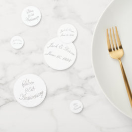 Elegantes 25. silbernes Jubiläum personalisiert  Konfetti