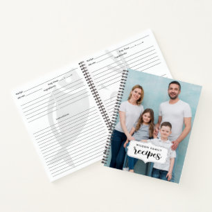 Elegantes 2-Foto Familienrezept Notizbuch
