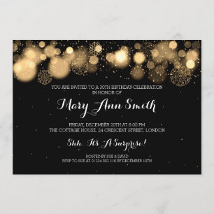 Elegantes 30. Geburtstag Party Gold Einladung