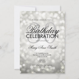 Elegantes 30. Geburtstag Party Silver Glitzer Ligh Einladung